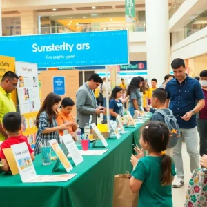 Families enjoying activities at the Jacksonville Safety Fair