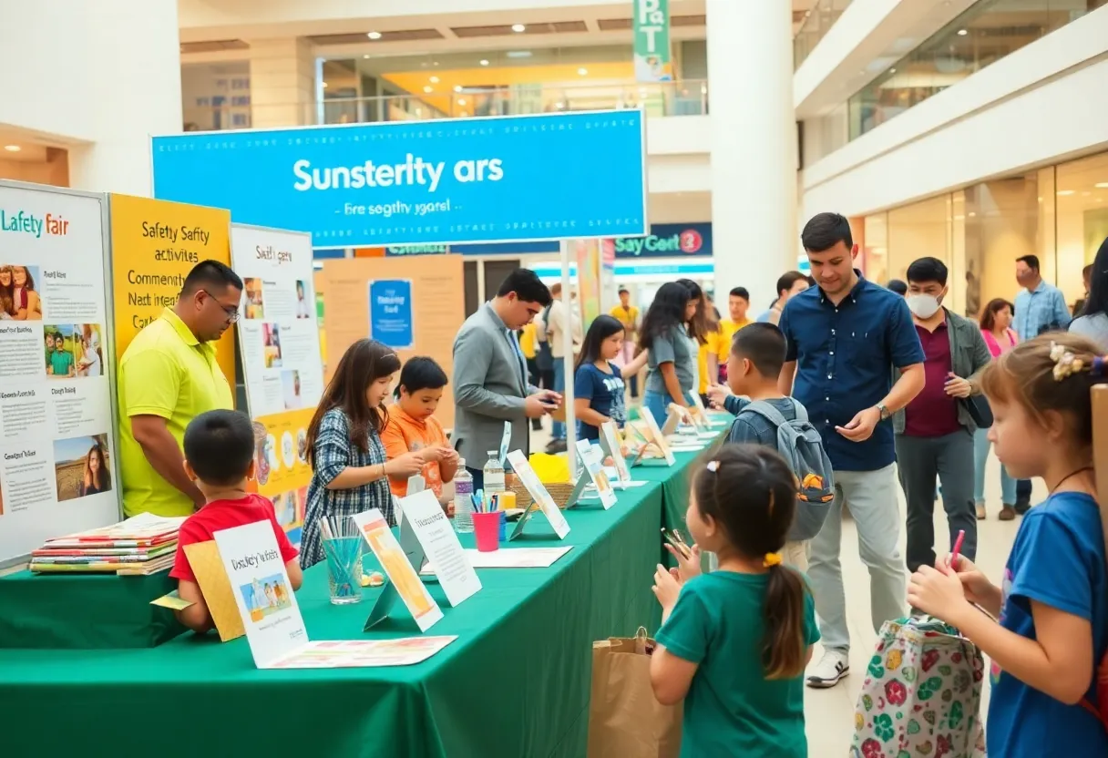Families enjoying activities at the Jacksonville Safety Fair