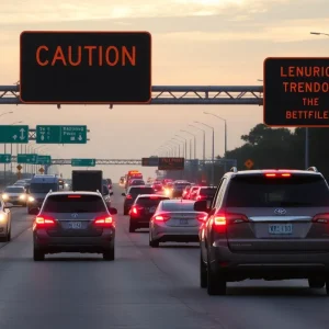 Traffic on I-10 in Jacksonville