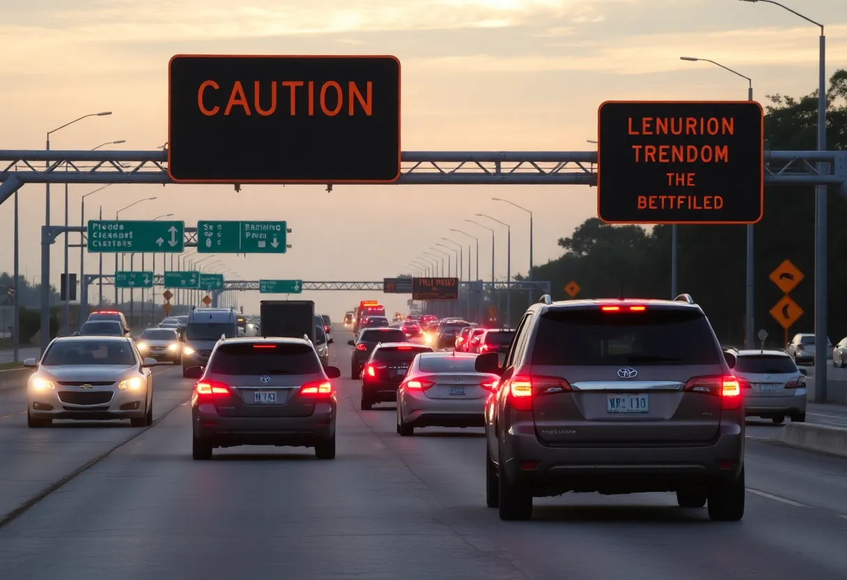 Traffic on I-10 in Jacksonville
