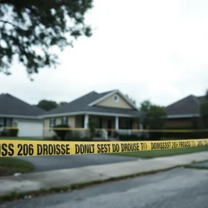 Crime scene in Jacksonville neighborhood