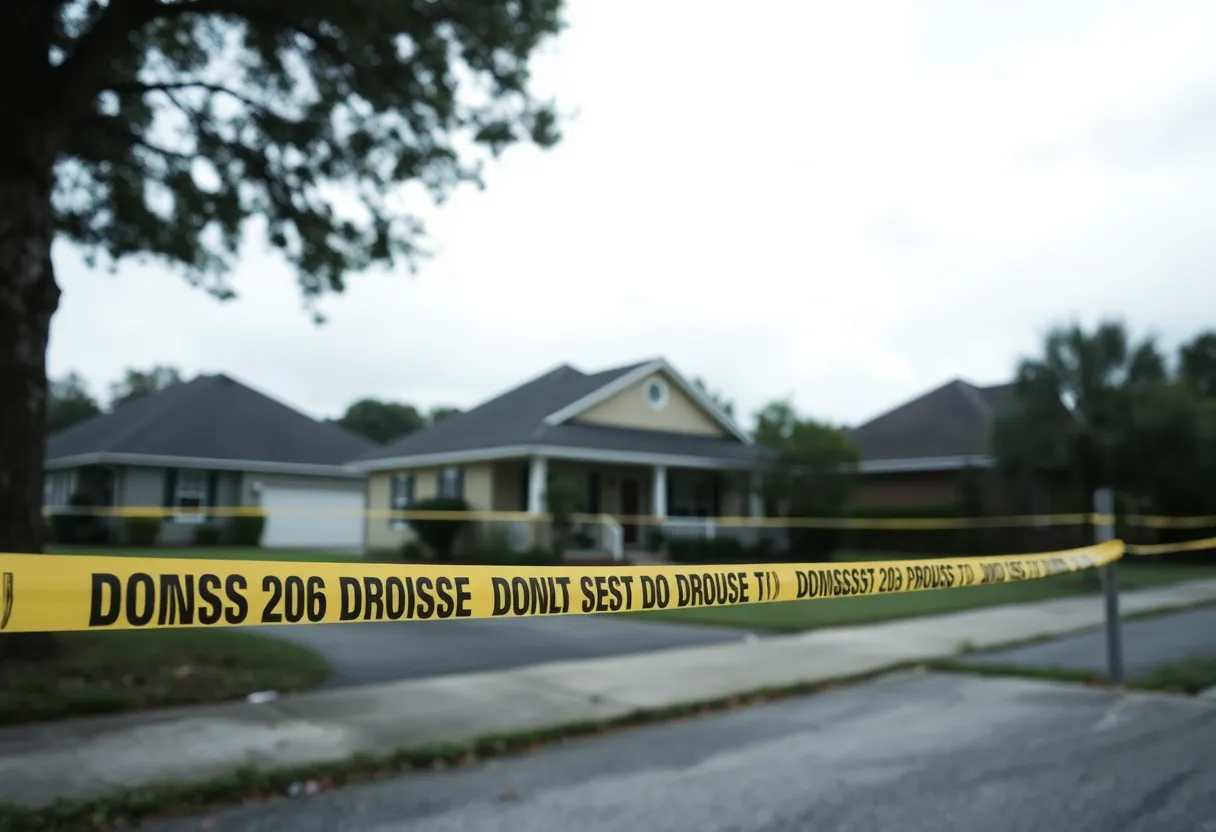 Crime scene in Jacksonville neighborhood