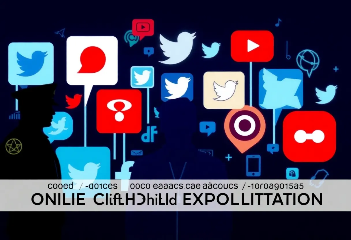 Law enforcement officers strategizing against online child predators