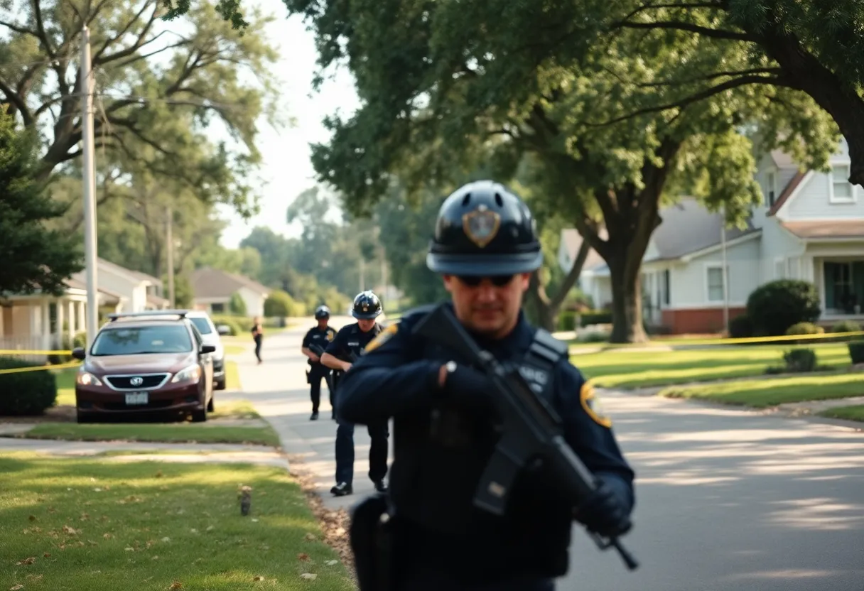 Manhunt Scene in Neighborhood