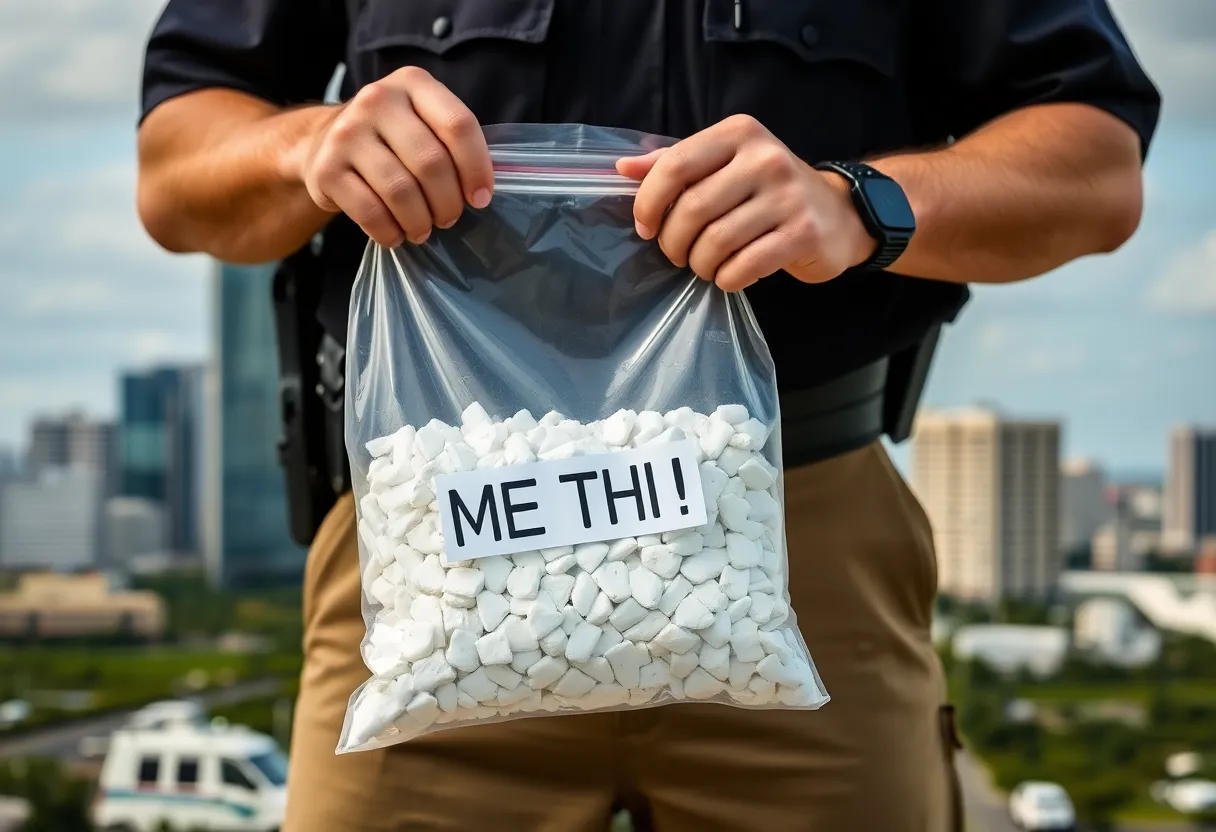 Law enforcement officer with drugs