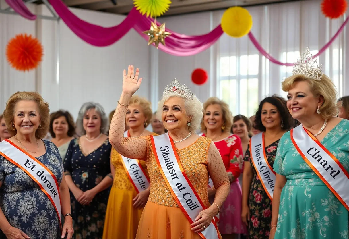 Women participating in Ms. Senior Jacksonville pageant showcasing their talents.