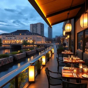 Conceptual image of Norikawa Japanese Restaurant with patio dining