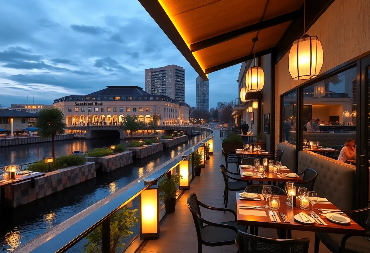 Conceptual image of Norikawa Japanese Restaurant with patio dining