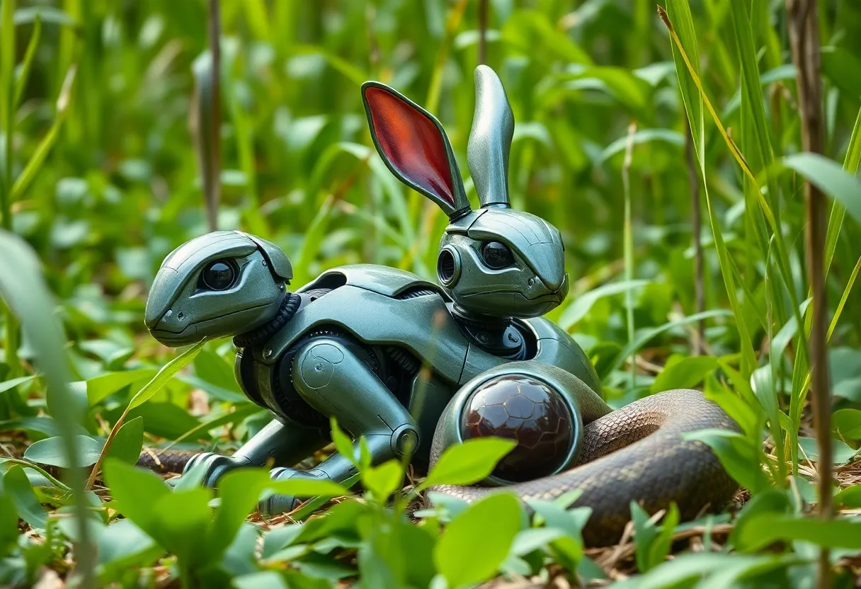 A robotic rabbit designed to attract Burmese pythons in the Florida Everglades.