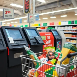 Grocery items at self-checkout
