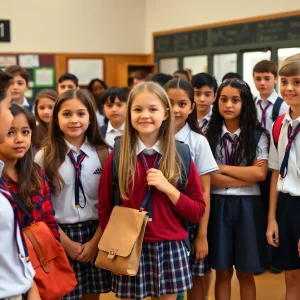 A group of students debating about school uniform policies