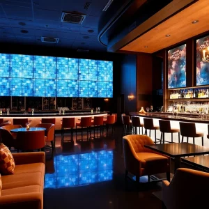 Interior of The Grande, upscale cocktail lounge in Atlantic Beach