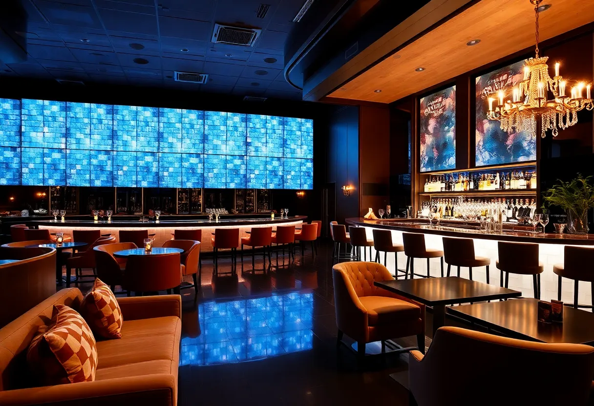Interior of The Grande, upscale cocktail lounge in Atlantic Beach