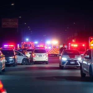 Emergency responders at a traffic accident scene on I-95 South