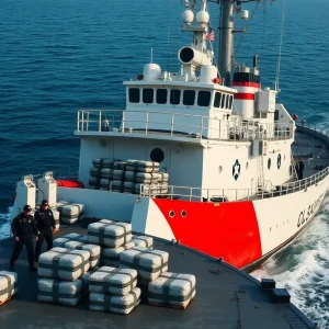 U.S. Coast Guard Cutter involved in a drug seizure
