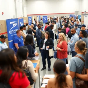 Job seekers at USPS job fair in Jacksonville