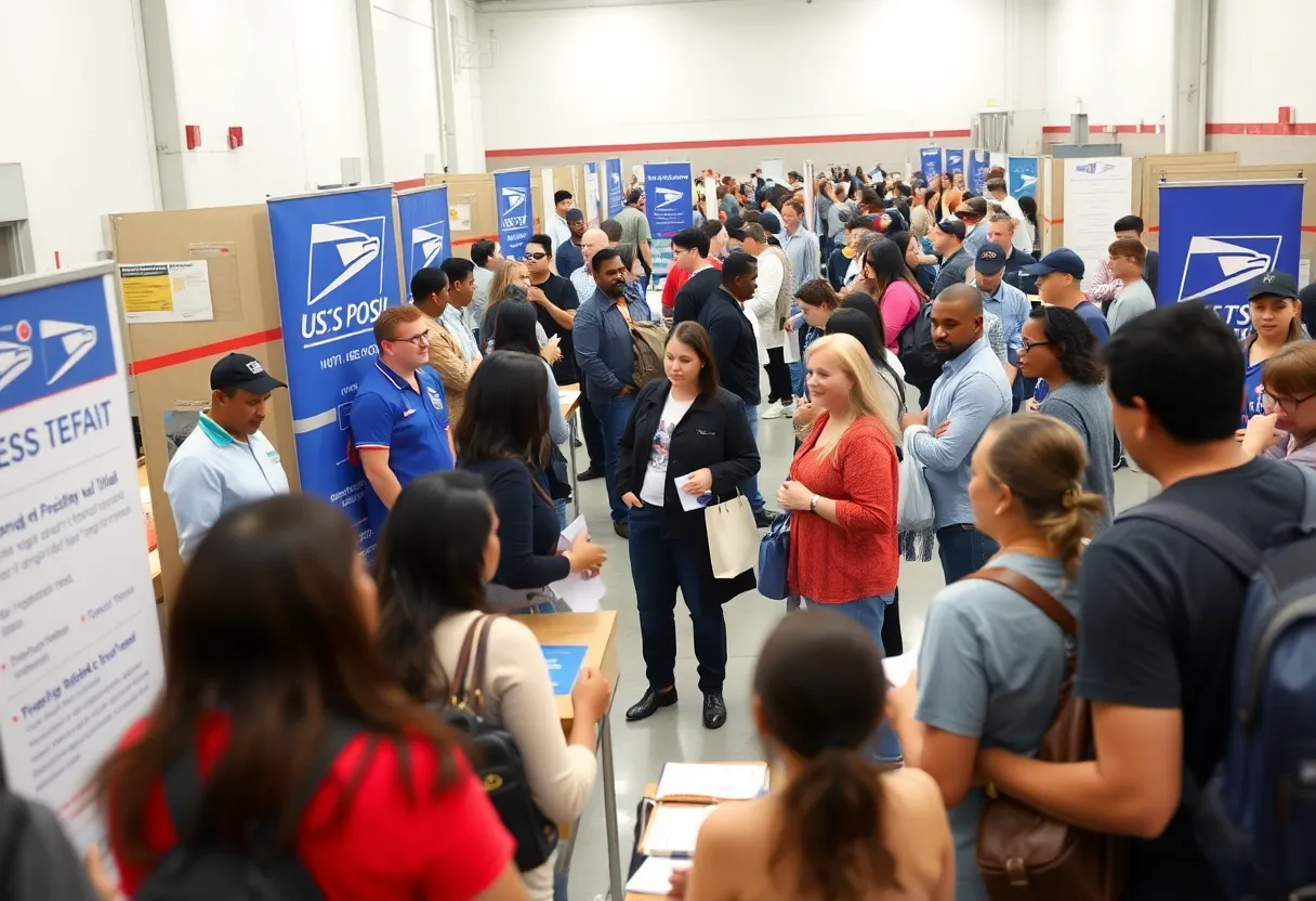 Job seekers at USPS job fair in Jacksonville
