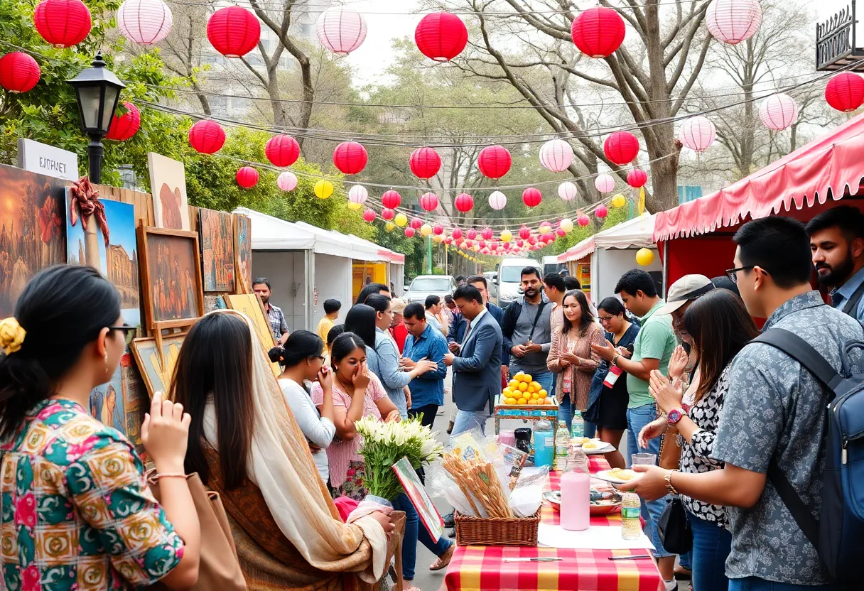 Community members celebrating 904 Day in Jacksonville with art and food