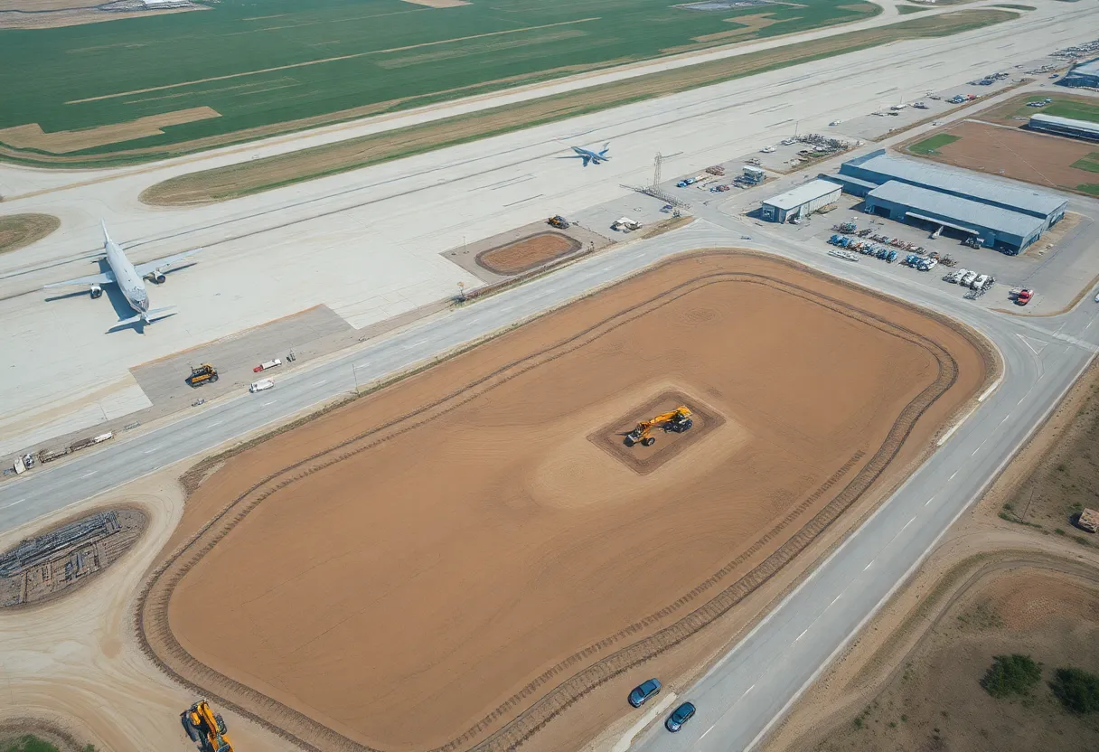 Aerial depiction of the Airport Commerce Center development site in Jacksonville