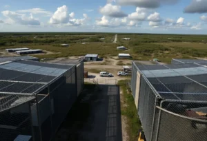 Migrant detention facility in the Florida Everglades