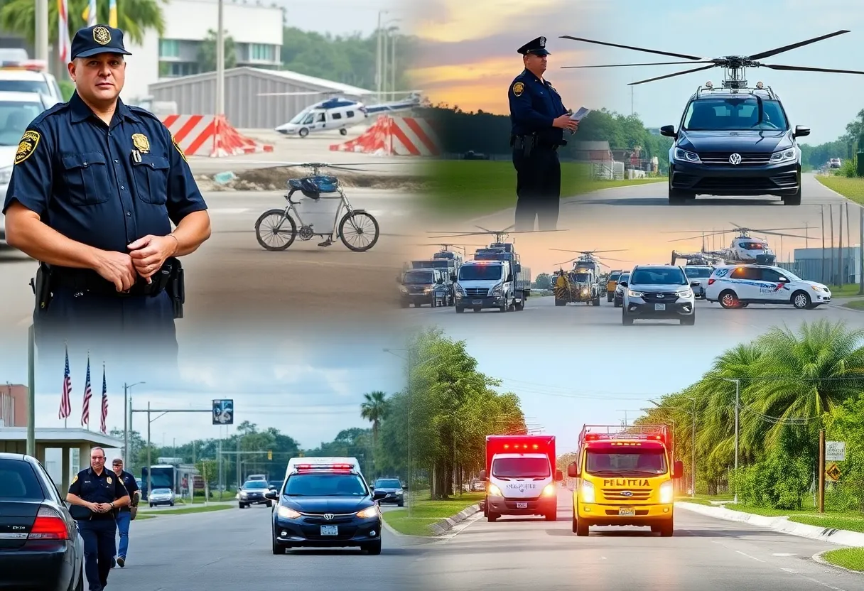 Law enforcement and community scenes during immigration raids in Brevard County, Florida