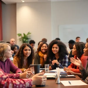Participants engaged in a community workshop for suicide prevention