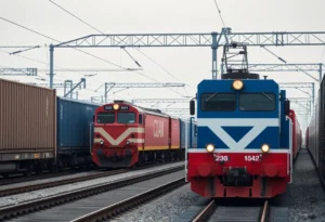 Freight train representing transportation efficiency