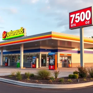 Rendering of Daily's gas station and convenience store in SilverLeaf community