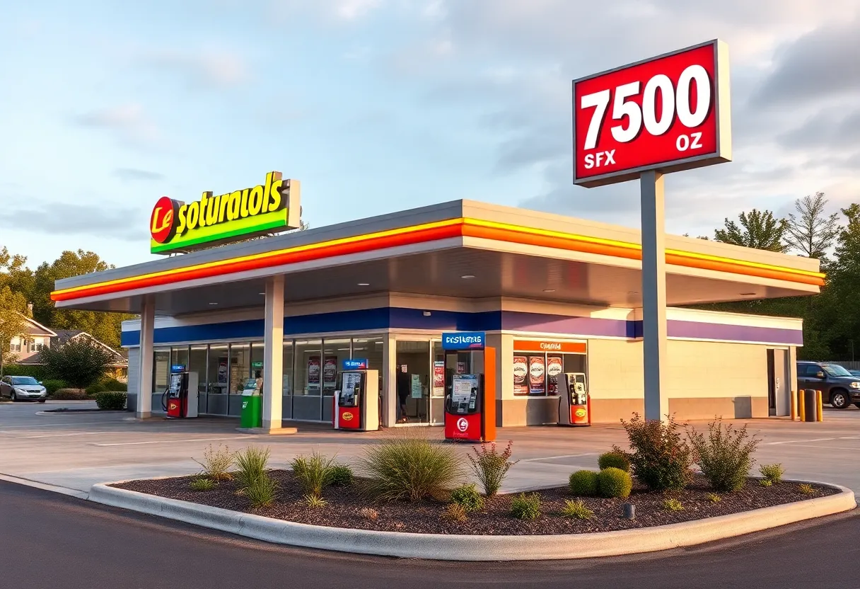 Rendering of Daily's gas station and convenience store in SilverLeaf community