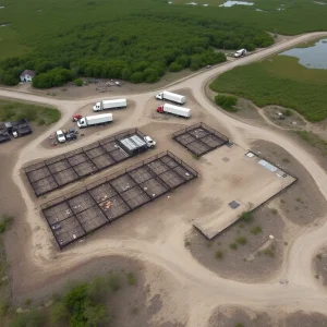 View of the dismantled Alligator Alcatraz immigration detention center