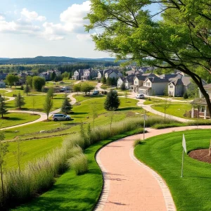 Render of EverRange Community in Jacksonville with green spaces and homes.