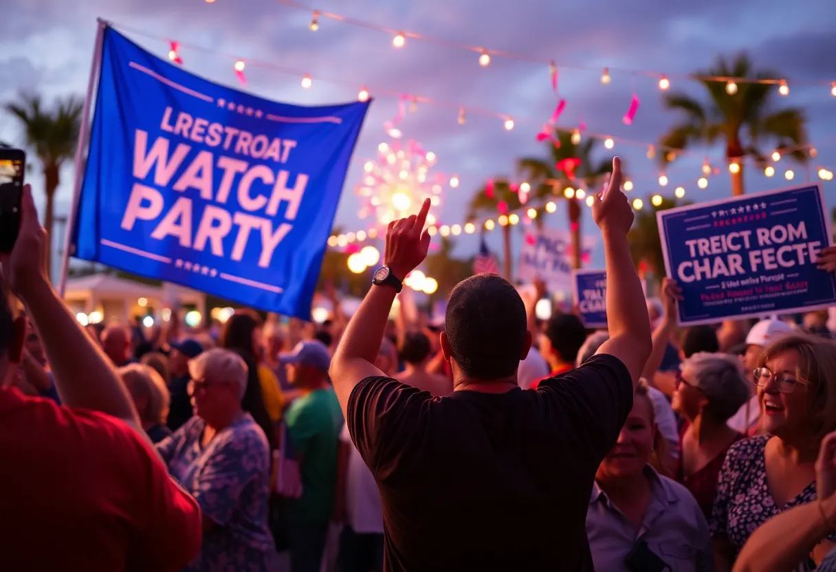 Supporters celebrating Florida Democratic election victories