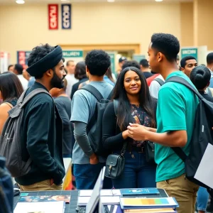 Students exploring HBCU opportunities at a college fair in Jacksonville