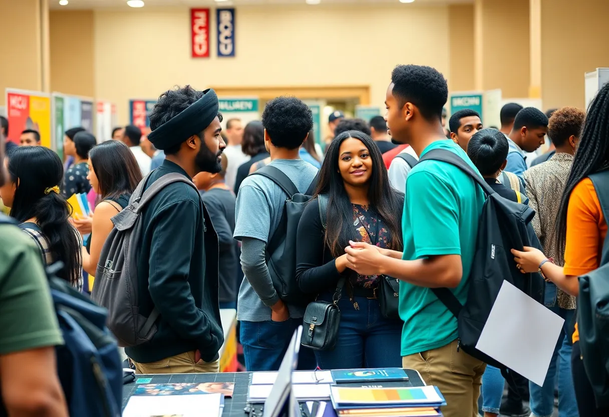 Students exploring HBCU opportunities at a college fair in Jacksonville