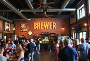 Patrons enjoying craft beer at Intuition Ale Works