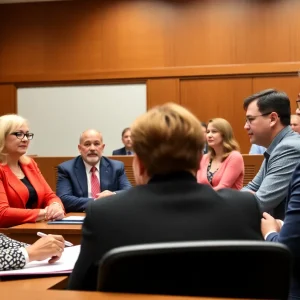 Council members in a meeting discussing millage rate and taxes