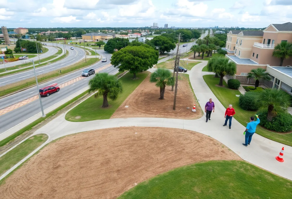 Volunteers cleaning litter along Jacksonville roadways.