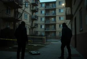 A view of a Jacksonville apartment complex where a crime took place.