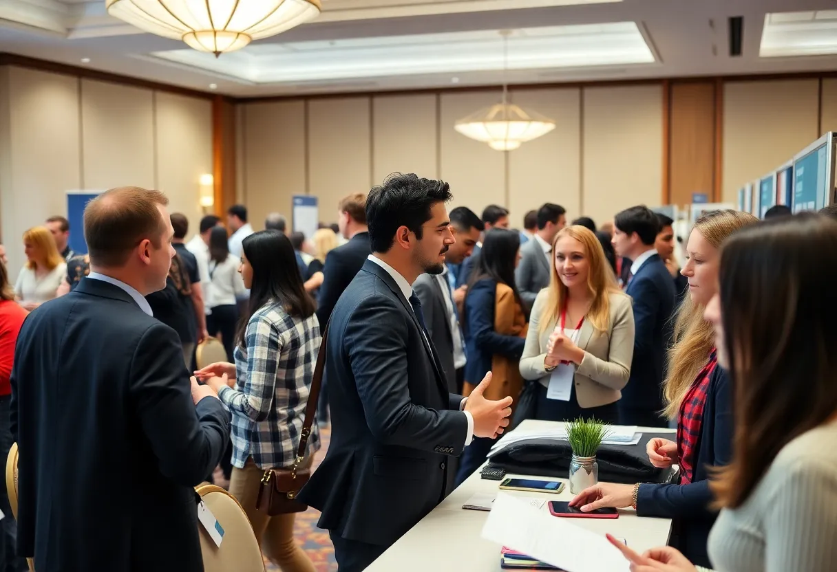 Job fair in Jacksonville with job seekers and recruiters