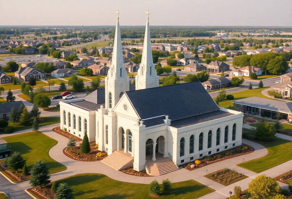 Architectural rendering of the new Jacksonville Mormon Temple