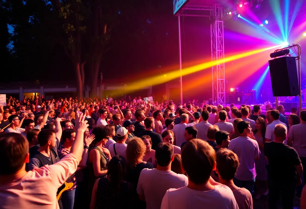 Crowd enjoying a live music concert in Jacksonville