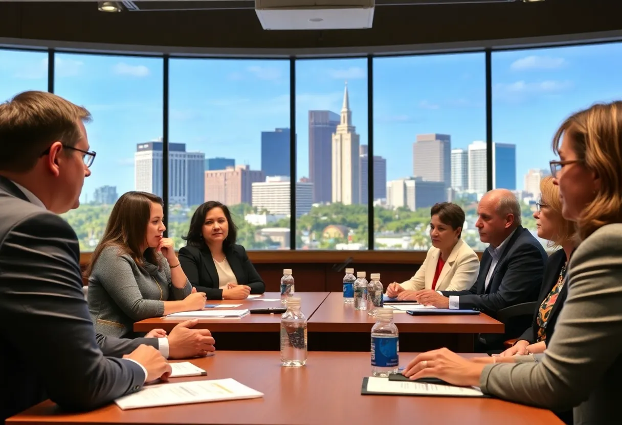 Community leaders discussing nonprofit funding in Jacksonville