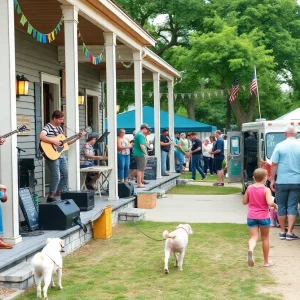 Festival scene at Jacksonville PorchFest with music and community spirit