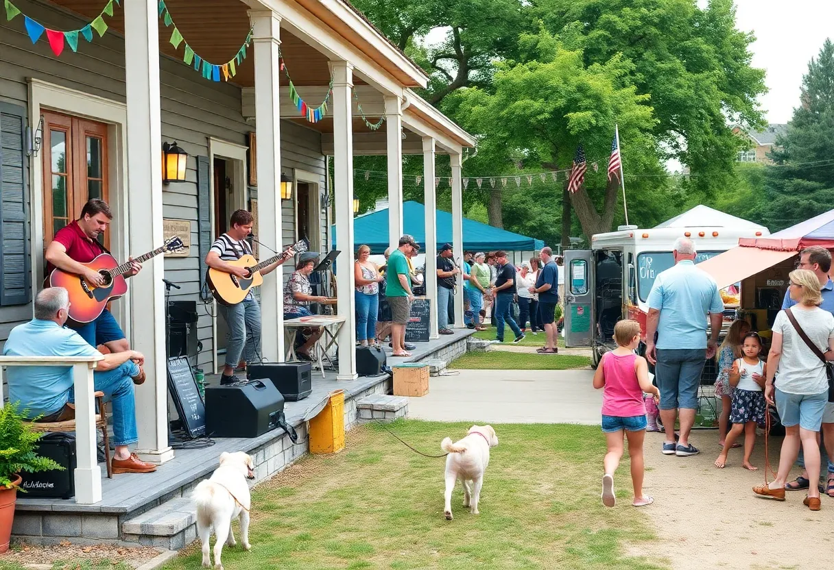 Festival scene at Jacksonville PorchFest with music and community spirit