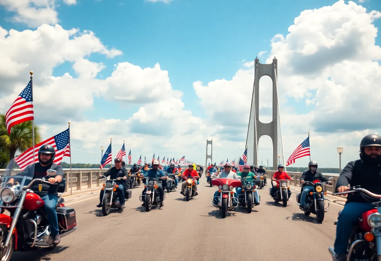 Motorcycle parade for POW/MIA Remembrance Day in Jacksonville