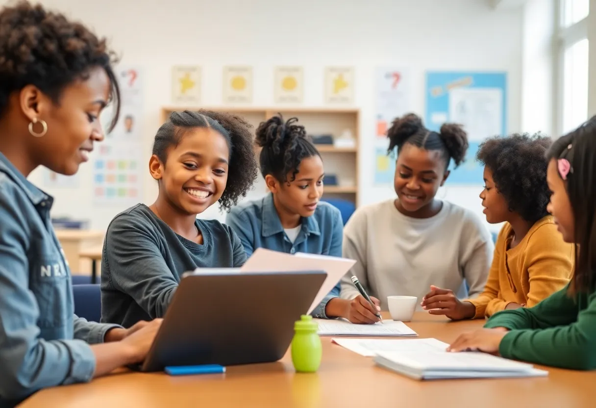 Students at Jacksonville School for Autism participating in life skills training.