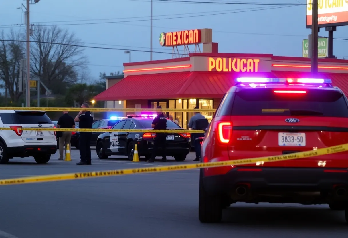 Police investigation outside Que Padre Mexican Restaurant in Jacksonville.
