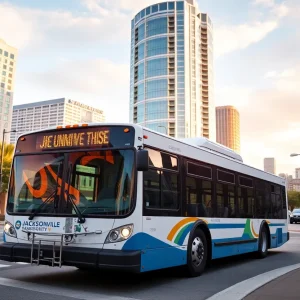 Jacksonville Transportation Authority Bus on city streets