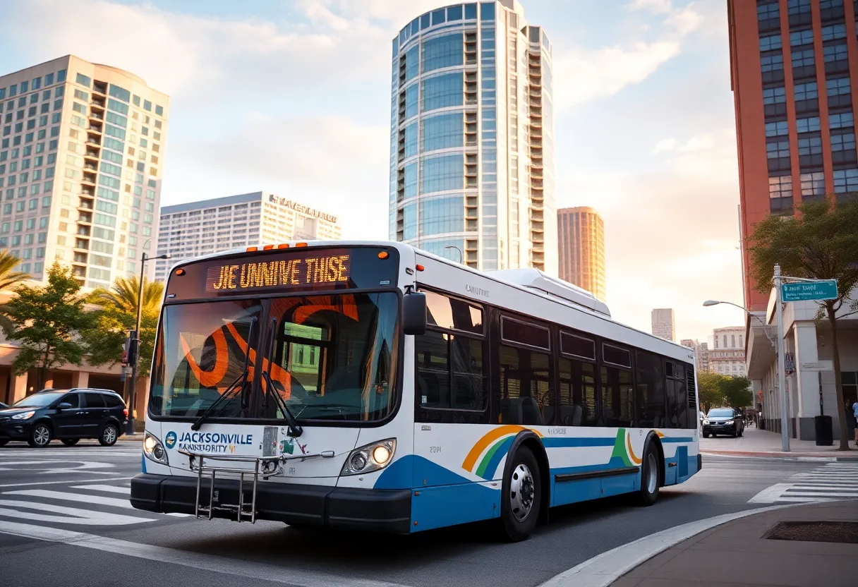 Jacksonville Transportation Authority Bus on city streets