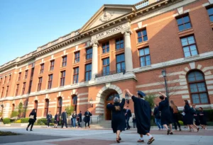 Graduating law students celebrating at Jacksonville University College of Law